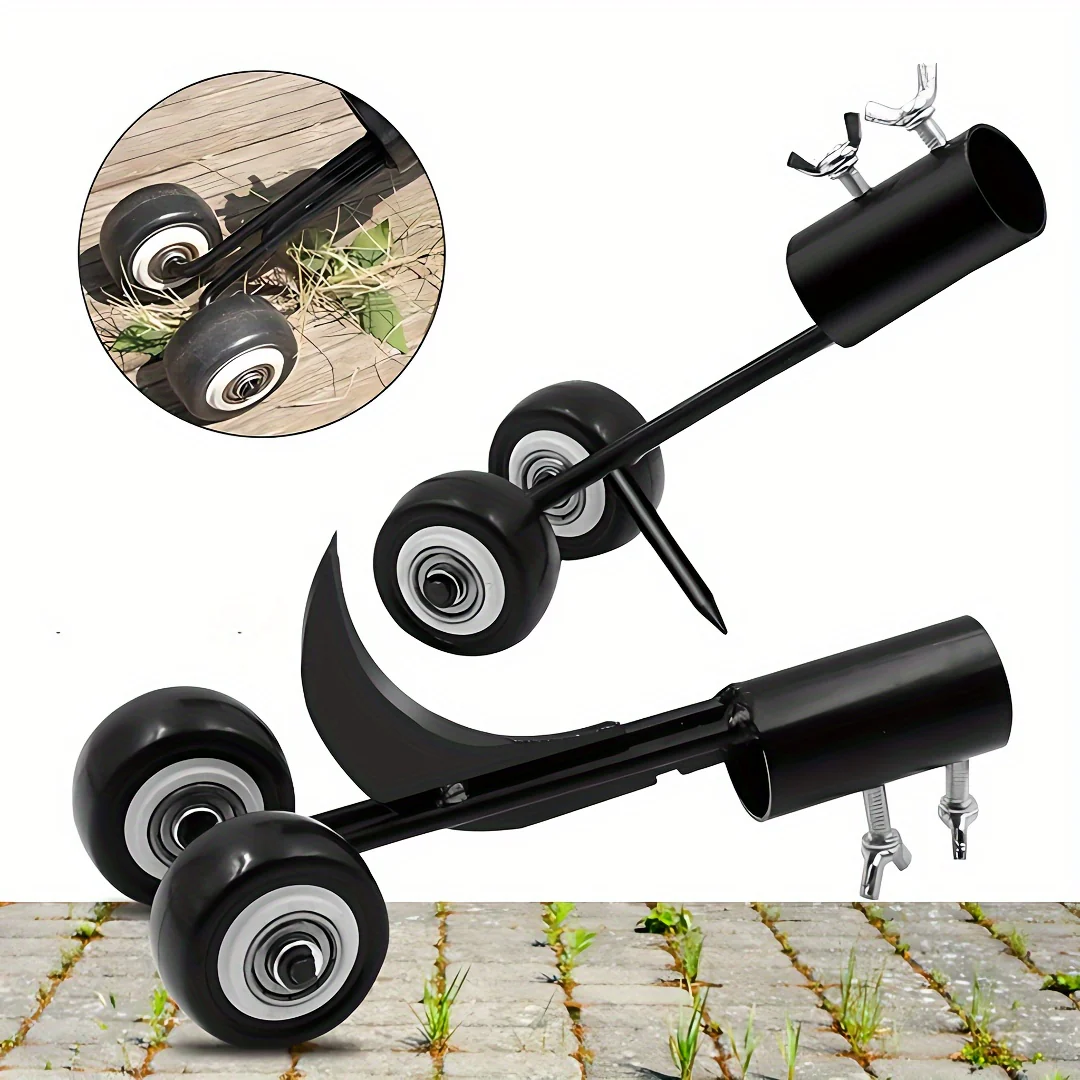 1pc Heavy Metal Garden Weeder Roller, Multifunctional Crevice Weed Removal Tool, No-Bend Staircase Weeder, Efficient Rolling Weeding for Outdoor Spaces